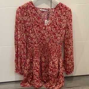 Zara red and gold party dress size medium